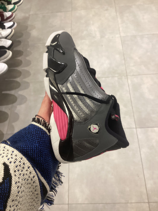 Jordan 14 pink grey gs used