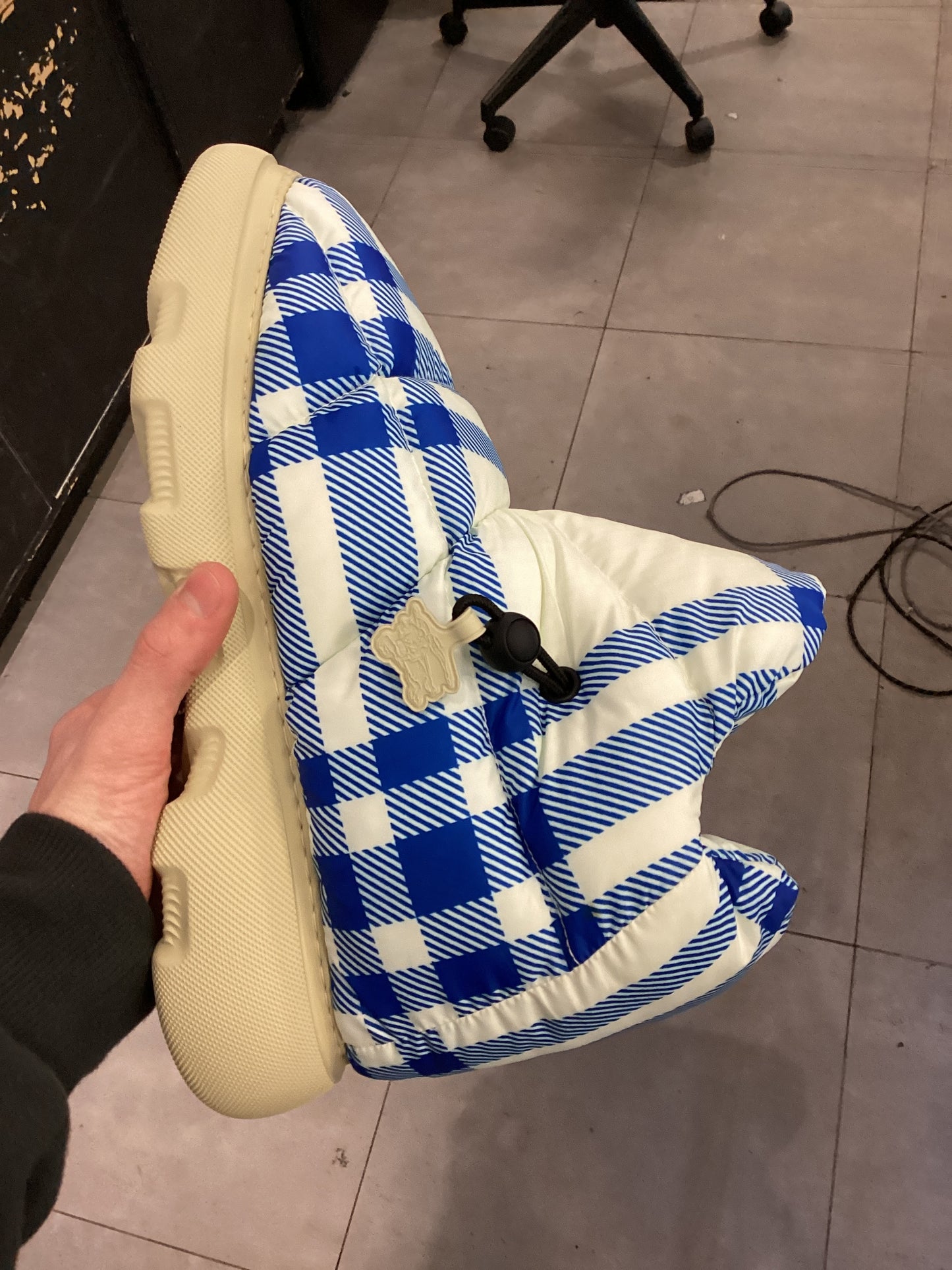 Burberry Blue check pillow boot