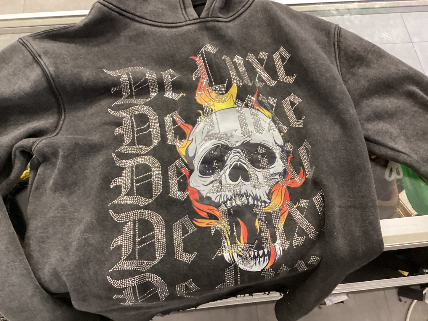 Deluxe rhinestone skull hoodie